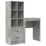 Escritorio con almacenamiento con cajón 2 pcs Gris Concreto