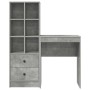 Escritorio con almacenamiento con cajón 2 pcs Gris Concreto