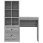 Escritorio con almacenamiento con cajón 2 pcs Gris sonoma
