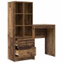 Escritorio con almacenamiento con cajón 2 pcs Madera Vieja