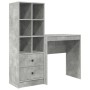 Escritorio con almacenamiento con cajón 2 pcs Gris Concreto