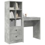 Escritorio con almacenamiento con cajón 2 pcs Gris Concreto