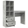 Escritorio con almacenamiento con cajón 2 pcs Gris Concreto