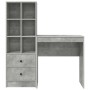 Escritorio con almacenamiento con cajón 2 pcs Gris Concreto