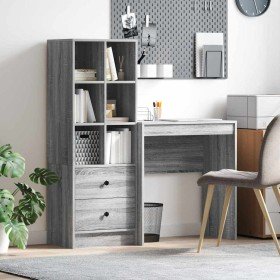 Escritorio con almacenamiento 2 pcs Gris sonoma 70 x 40 x 76 cm