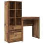 Escritorio con almacenamiento con cajón 2 pcs Madera Vieja
