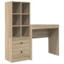 Escritorio con almacenamiento con cajón 2 pcs Roble Sonoma