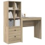 Escritorio con almacenamiento con cajón 2 pcs Roble Sonoma