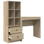 Escritorio con almacenamiento con cajón 2 pcs Roble Sonoma