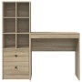 Escritorio con almacenamiento con cajón 2 pcs Roble Sonoma