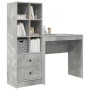 Escritorio con almacenamiento con cajón 2 pcs Gris Concreto
