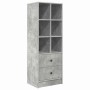 Escritorio con almacenamiento con cajón 2 pcs Gris Concreto