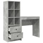 Escritorio con almacenamiento con cajón 2 pcs Gris Concreto