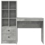 Escritorio con almacenamiento con cajón 2 pcs Gris Concreto