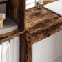 Escritorio con almacenamiento con cajón 2 pcs Roble ahumado