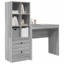 Escritorio con almacenamiento 2 pcs Gris sonoma 80 x 40 x 76 cm