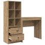 Escritorio con almacenamiento con cajón 2 pcs Roble artisan