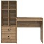 Escritorio con almacenamiento con cajón 2 pcs Roble artisan