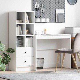Escritorio con almacenamiento 2 pcs Blanco 90 x 40 x 76 cm