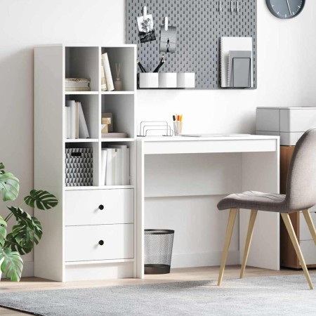 Escritorio con almacenamiento 2 pcs Blanco 90 x 40 x 76 cm