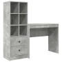 Escritorio con almacenamiento con cajón 2 pcs Gris Concreto