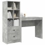 Escritorio con almacenamiento con cajón 2 pcs Gris Concreto
