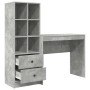 Escritorio con almacenamiento con cajón 2 pcs Gris Concreto