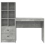 Escritorio con almacenamiento con cajón 2 pcs Gris Concreto