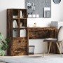 Escritorio con almacenamiento con cajón 2 pcs Roble ahumado