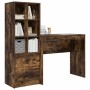 Escritorio con almacenamiento con cajón 2 pcs Roble ahumado