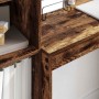Escritorio con almacenamiento con cajón 2 pcs Roble ahumado