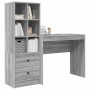Escritorio con almacenamiento 2 pcs Gris sonoma 90 x 40 x 76 cm