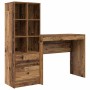 Escritorio con almacenamiento con cajón 2 pcs Madera Vieja