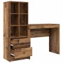 Escritorio con almacenamiento con cajón 2 pcs Madera Vieja