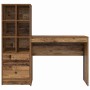 Escritorio con almacenamiento con cajón 2 pcs Madera Vieja