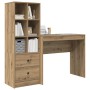 Escritorio con almacenamiento con cajón 2 pcs Roble artisan