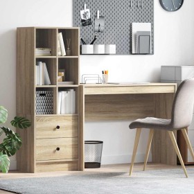 Escritorio con almacenamiento con cajón 2 pcs Roble Sonoma