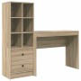 Escritorio con almacenamiento con cajón 2 pcs Roble Sonoma