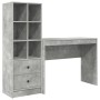 Escritorio con almacenamiento con cajón 2 pcs Gris Concreto