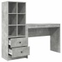 Escritorio con almacenamiento con cajón 2 pcs Gris Concreto