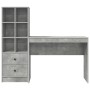 Escritorio con almacenamiento con cajón 2 pcs Gris Concreto