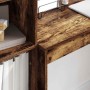 Escritorio con almacenamiento con cajón 2 pcs Roble ahumado
