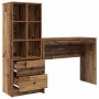 Escritorio con almacenamiento con cajón 2 pcs Madera Vieja