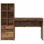 Escritorio con almacenamiento con cajón 2 pcs Madera Vieja