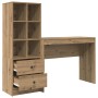 Escritorio con almacenamiento con cajón 2 pcs Roble artisan