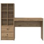 Escritorio con almacenamiento con cajón 2 pcs Roble artisan