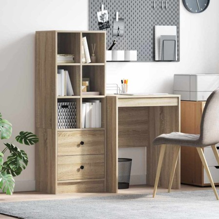 Escritorio con almacenamiento con cajón 2 pcs Roble Sonoma
