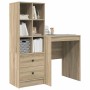 Escritorio con almacenamiento con cajón 2 pcs Roble Sonoma