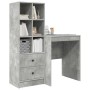Escritorio con almacenamiento con cajón 2 pcs Gris Concreto
