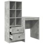 Escritorio con almacenamiento con cajón 2 pcs Gris Concreto